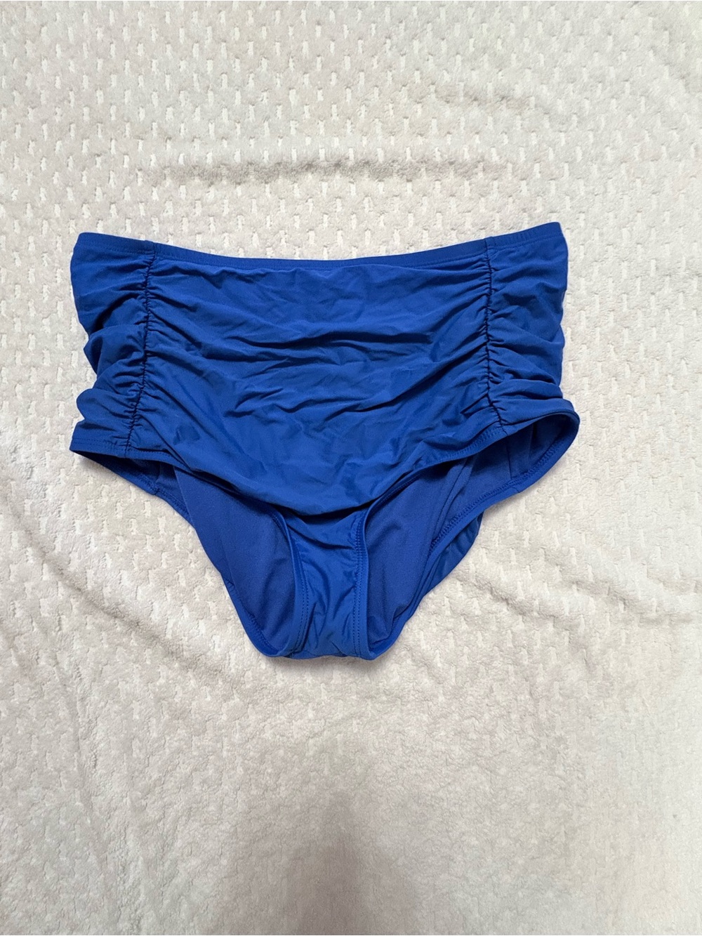 Gianni Bini Royal Blue High-Waist Ruched Bikini Bottoms